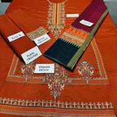 Grace S1001-Embroidered 3pc Lawn dress with Printed Munar Dupatta.